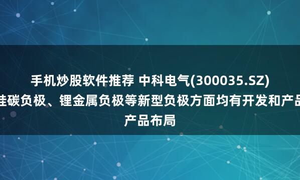 手机炒股软件推荐 中科电气(300035.SZ)：在硅碳负极、锂金属负极等新型负极方面均有开发和产品布局