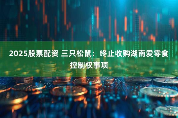 2025股票配资 三只松鼠：终止收购湖南爱零食控制权事项